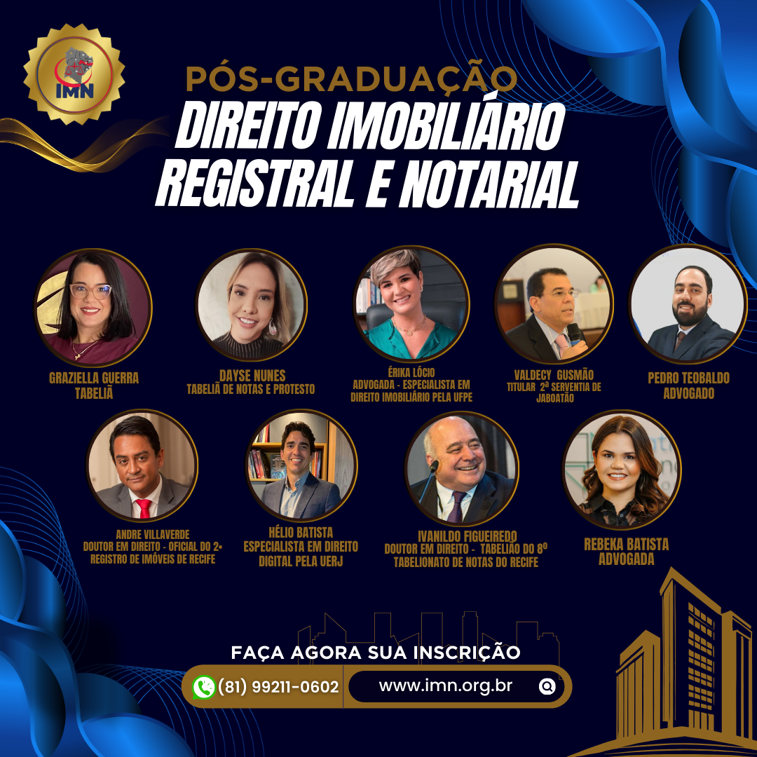 Pós-Graduação em Direito Imobiliário, Registral e Notarial - 3ª Turma ...